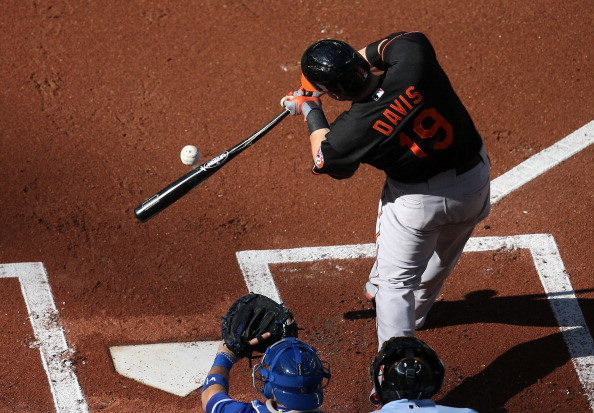 Chris Davis joined the small 50-40 club, as in 50 homers and 40 doubles.  (Photo by Tom Szczerbowski/Getty Images)