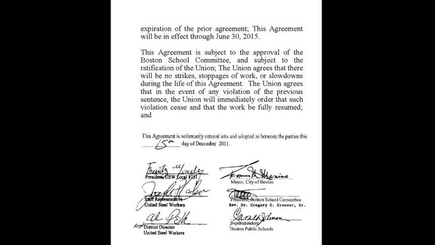 A copy of the Boston Bus Drivers' contract.