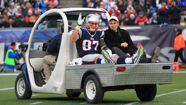 Rob Gronkowski and Dr. Thomas Gill (Photo by Jim Rogash/Getty Images)