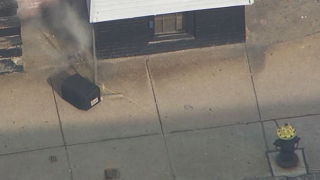 A fraction of a second later, the pressure cooker was destroyed. (WBZ-TV)