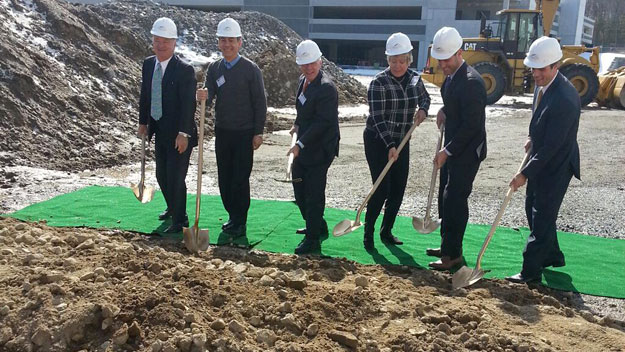MA Gaming Commissioners break ground at Plainville slots parlor. (Photo courtesy Lana Jones)