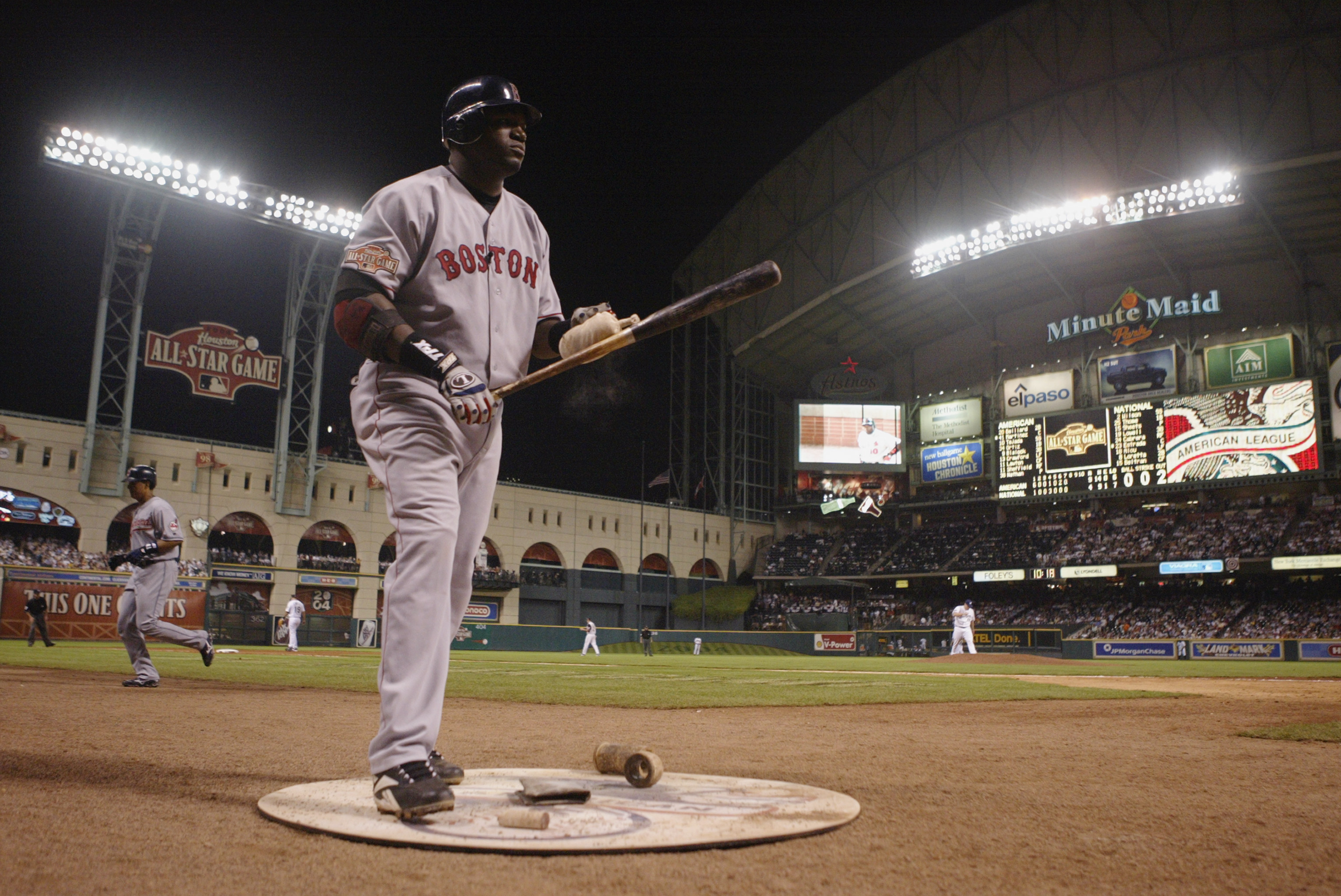 David Ortiz gets ready to hit in the 2004 MLB All-Star game in Houston. (Photo by Brian Bahr/Getty Images)