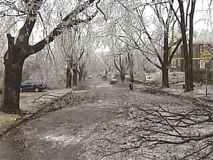 The December 2008 Ice Storm in Worcester (WBZ-TV photo)