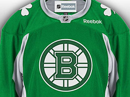 boston bruins green practice jersey