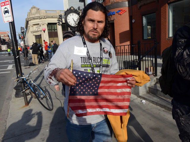 Carlos Arredondo, who was at the finish line of the Boston Marathon when two explosives detonated. (Photo by Darren McCollester/Getty Images) 