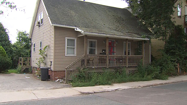 The home on St. Paul Street where the infants' bodies were found. (WBZ-TV)