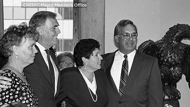 Former Boston Mayors Ray Flynn and Tom Menino with their wives. (Photo credit: Mayor Menino's Office)
