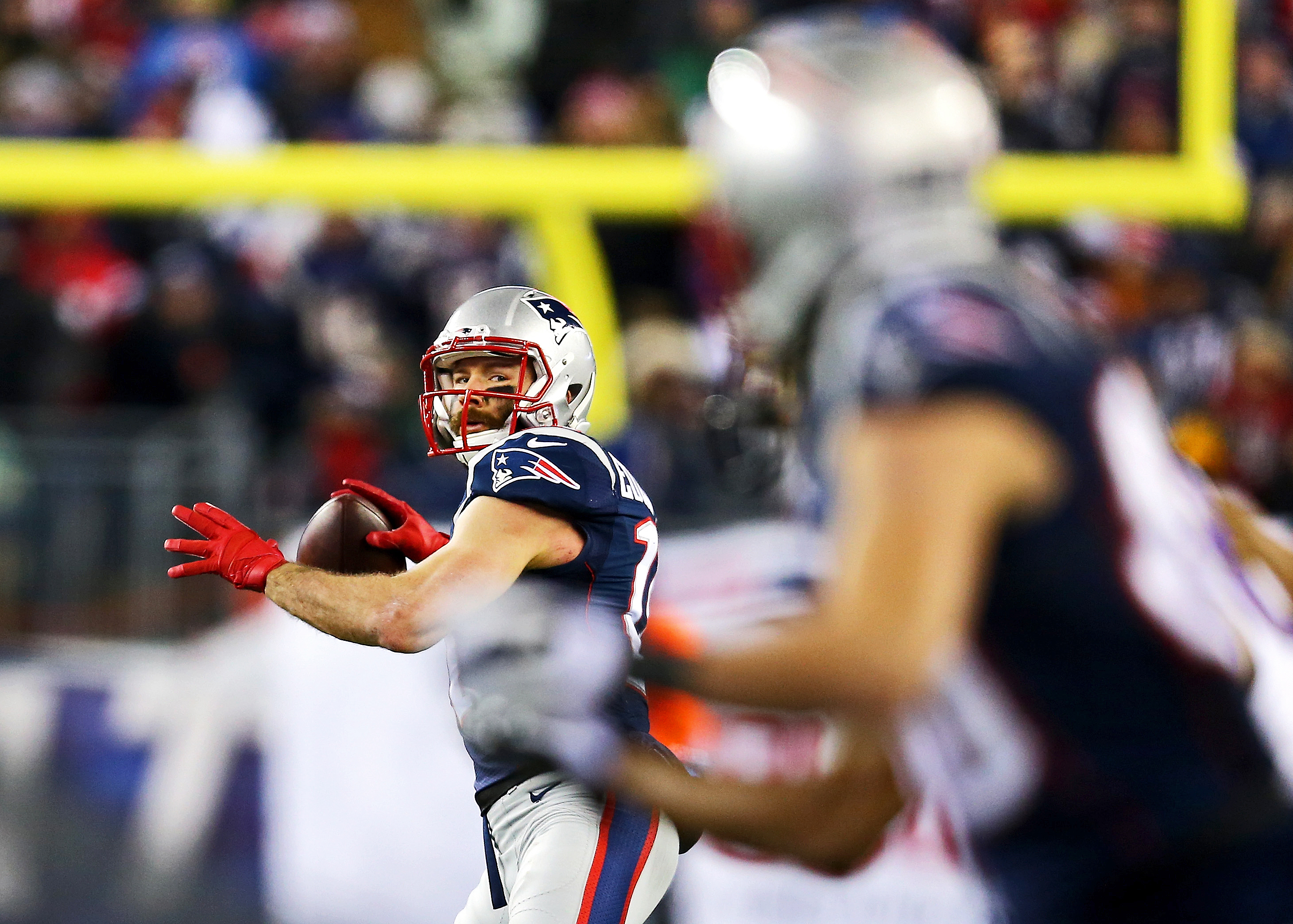 Julian Edelman targets Danny Amendola. (Photo by Maddie Meyer/Getty Images)