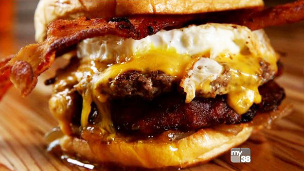 Breakfast All Day Burger  at BurgerFi (Image: Phantom Gourmet)