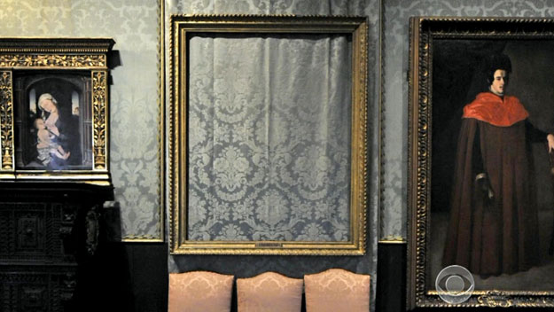 Empty frame at Isabella Stewart Gardner Museum (CBS) 
