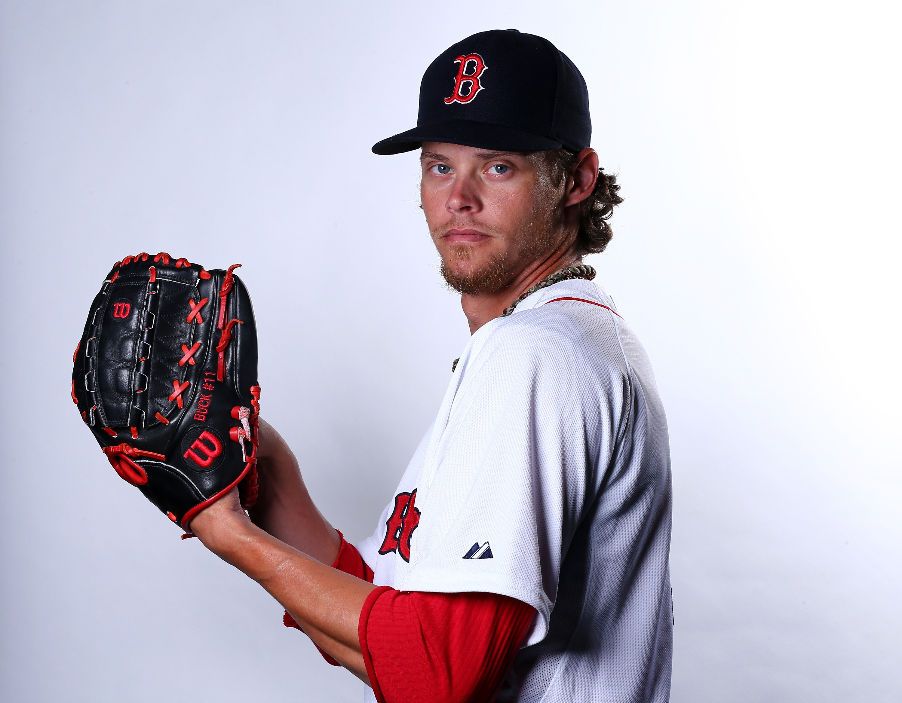 Clay Buchholz poses for a portrait on March 1, 2015 at JetBlue Park in Fort Myers, Florida. (Photo by Elsa/Getty Images)