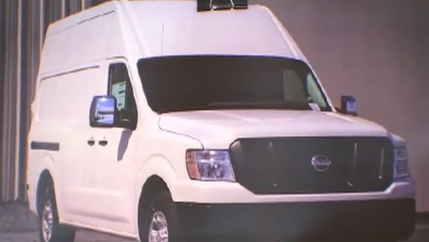 A picture of the style van used when men pulled up and stole gold in a truck heading to Massachusetts. (CBS)