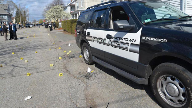 Evidence on Laurel St. in Watertown after the 2013 shootout. (Photo from US Attorneys Office)
