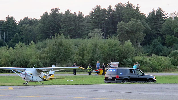 A small plane crashed at Minute Man Air Field in Stow on Saturday. (Courtesy Photo: Tom and Marilyn Zavorski)