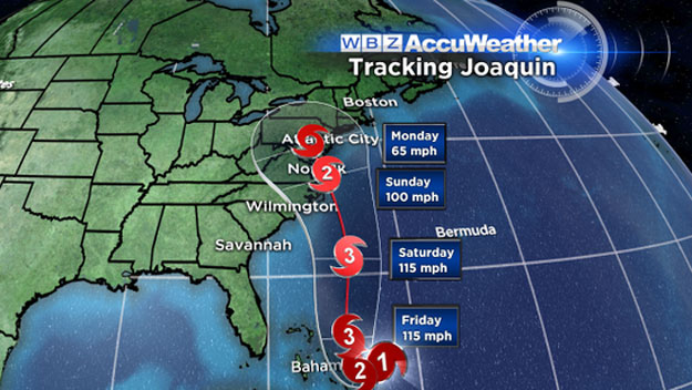 Hurricane Joaquin track (WBZ-TV graphic)