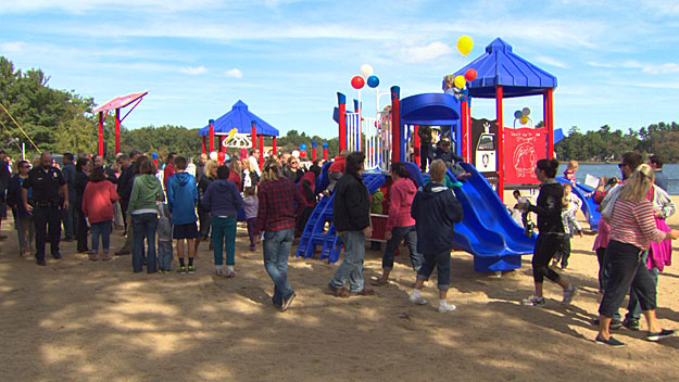 A Wilmington playground has been dedicated to fallen MIT Police Officer Sean Collier. (WBZ-TV)