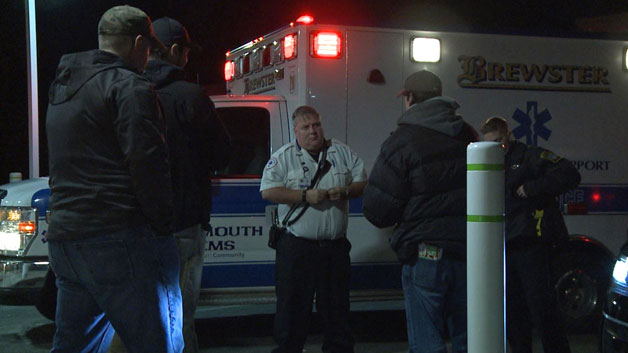 Plymouth Police, EMT speak with a methadone patient. (WBZ-TV)