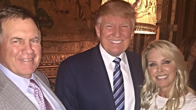Bill Belichick and girlfriend Linda Holliday with Donald Trump (Linda Holliday via Instagram) 