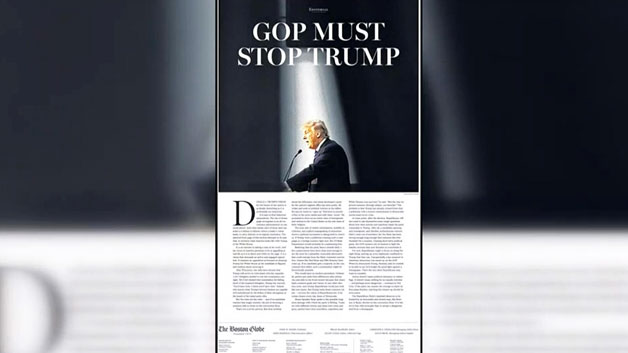 The Boston Globe has satirized Republican presidential candidate Donald Trump. (WBZ-TV)