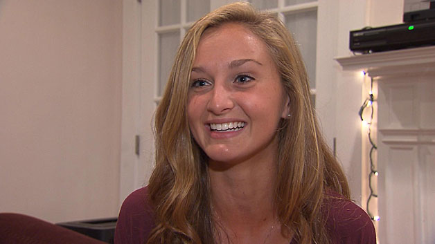 Madeline Adams says she was running the race of her life before she fell. (WBZ-TV)