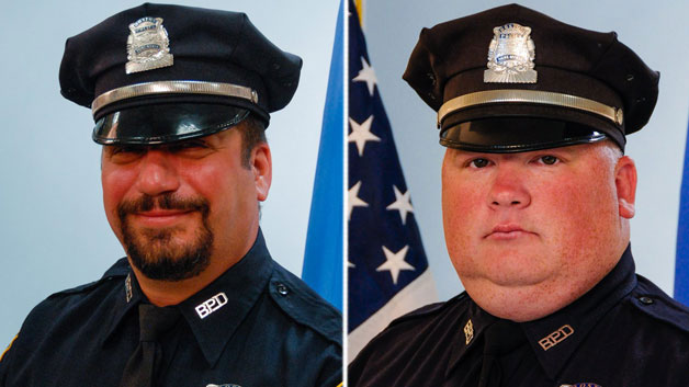 Boston Police Officer Richard Cintolo and Officer Matt Morris. (Image Credit: Boston Police Department)