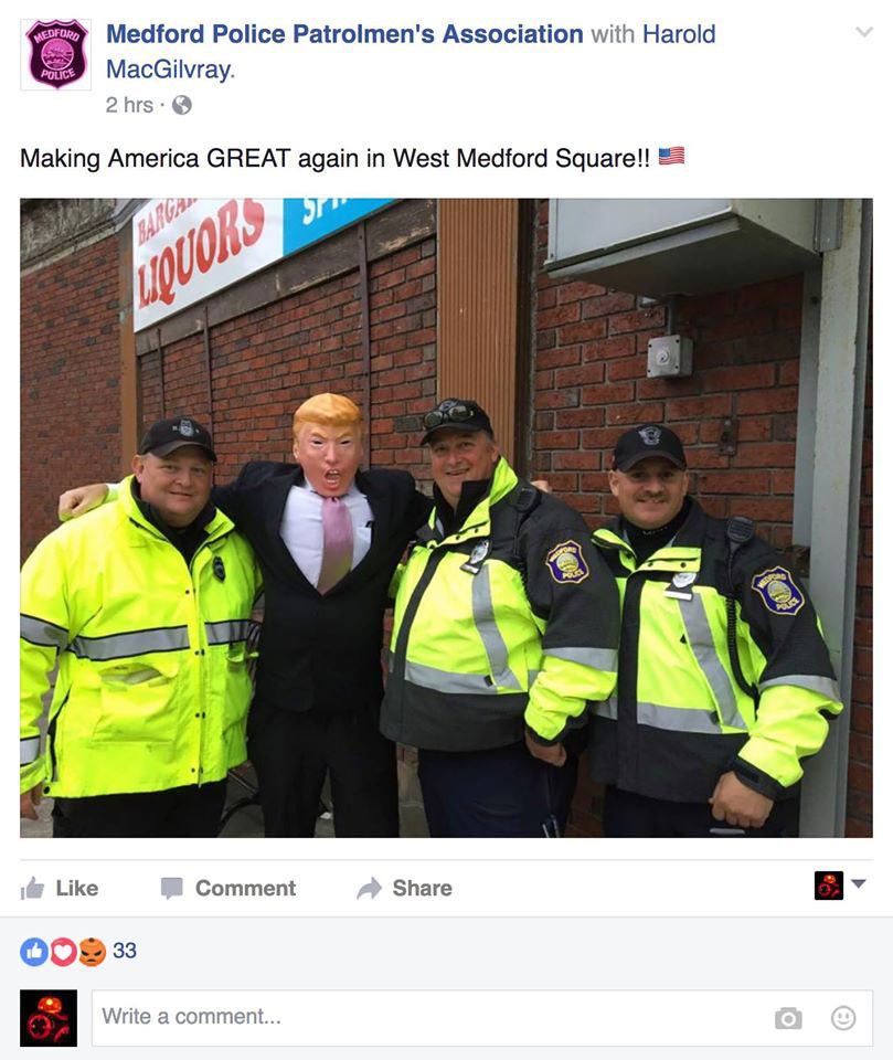 (Screenshot from Medford Police Patrolmen's Association Facebook page)