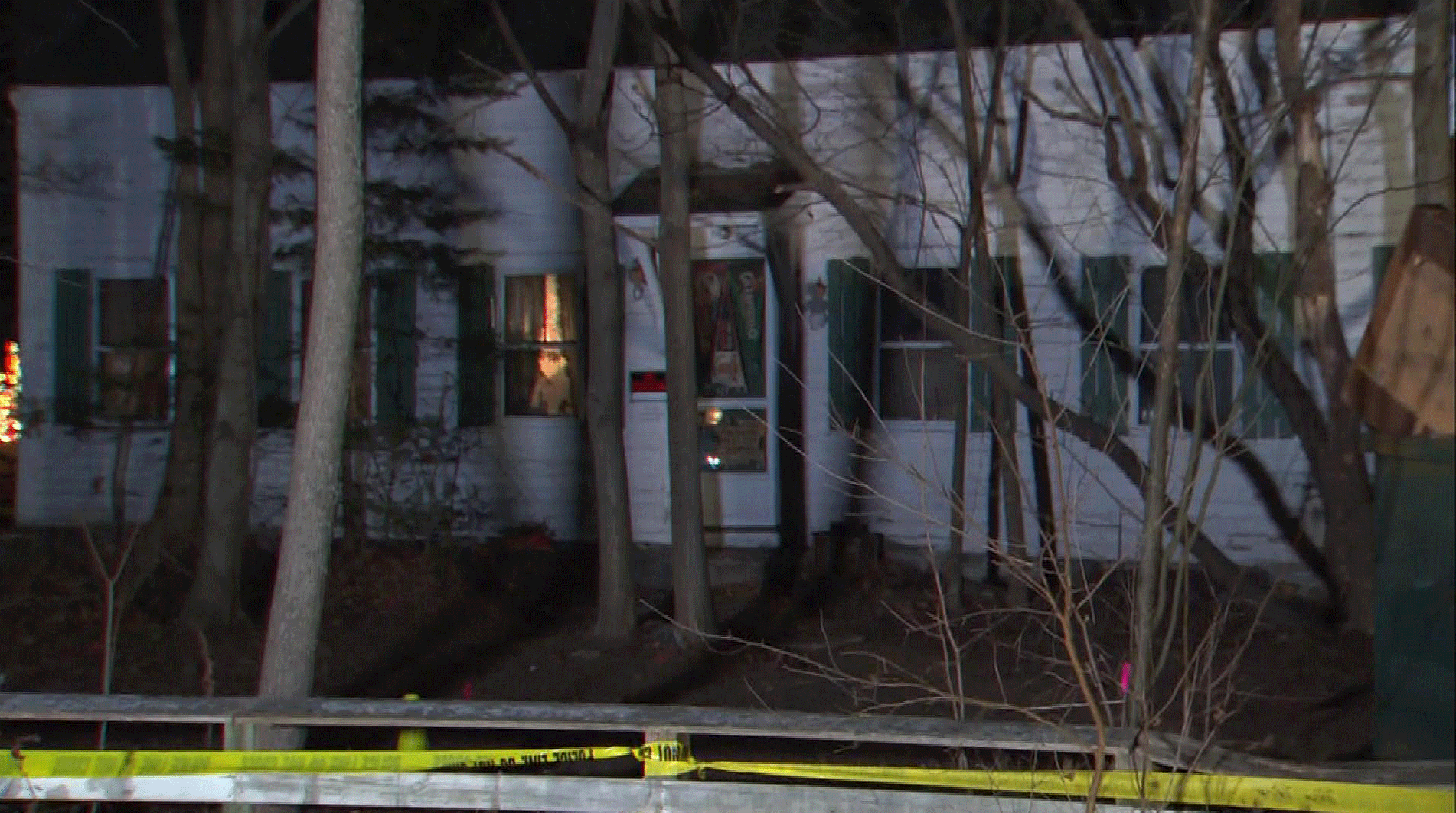 Investigators taped off Haskell's home. (WBZ-TV)