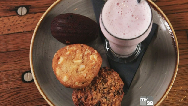 Cookies and a mini milkshake for dessert at Lucy's American Tavern (Image: Phantom Gourmet)