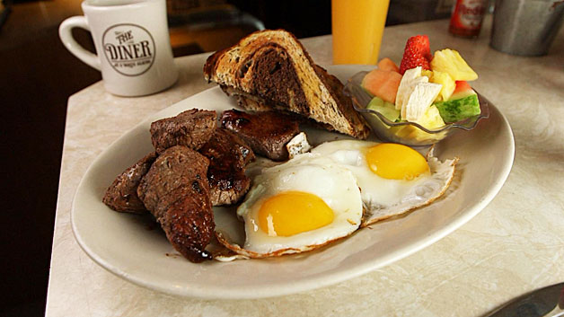 Steak and Eggs from The Diner at 11 North Beacon. (WBZ-TV)