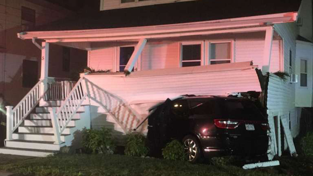 Car Crashes Into House Cbs Boston