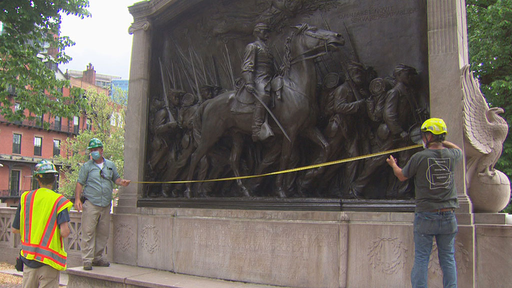 Restoration Of Shaw 54th Regiment Memorial Underway In Boston