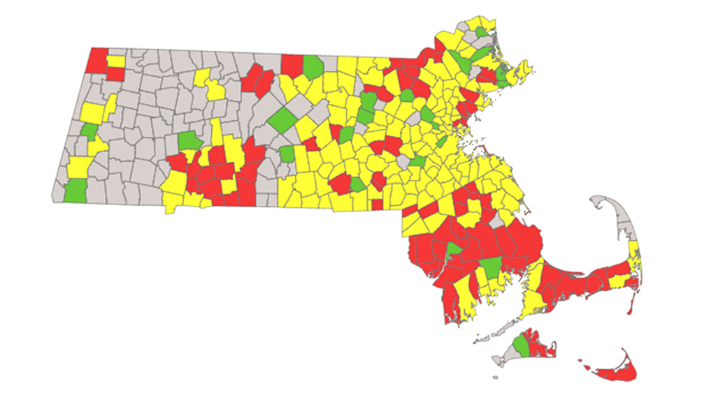 Number of mass communities at high risk for COVID increases to 77 – CBS Boston