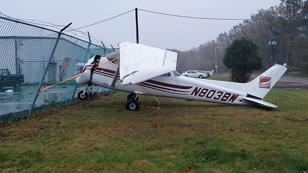 Nor’easter Winds Throw Small Plane Over Fence And Out Of New Bedford Airport