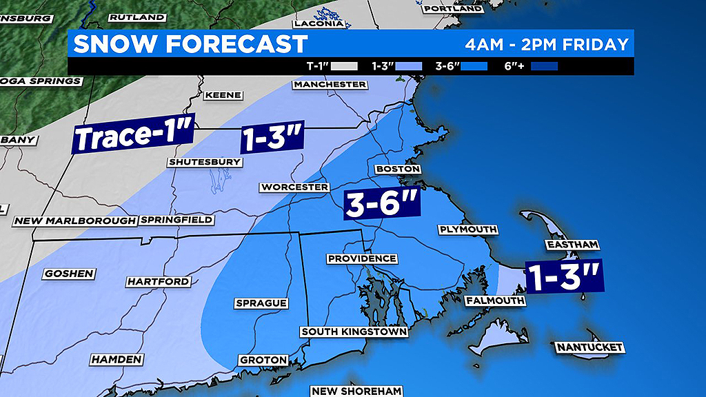 Up to 6 inches of snow is likely to arrive in Massachusetts Friday – CBS Boston