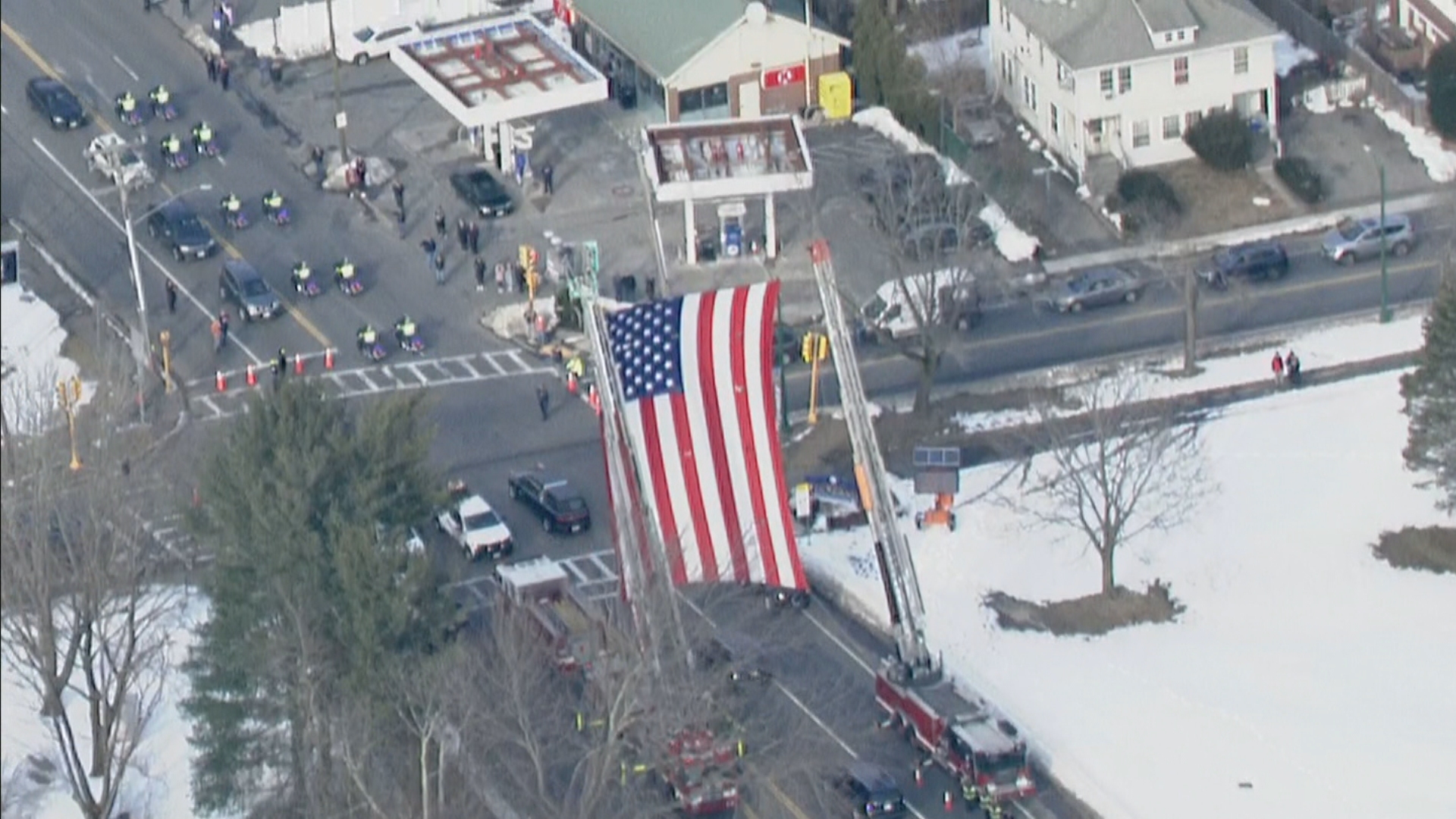 Procession for Massachusetts State Trooper